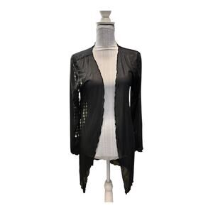 Black Sheer Coverup Long Sleeve Size S